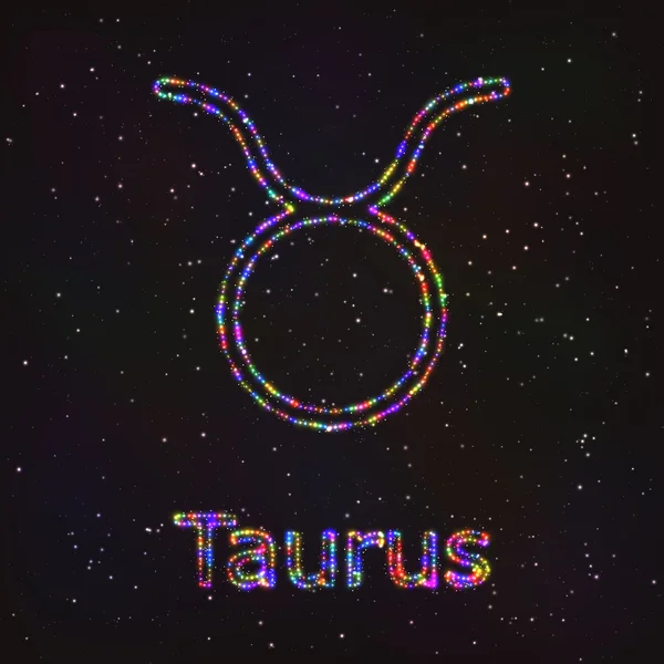 Astrologie glanzend symbool. Dierenriem Taurus. — Stockvector