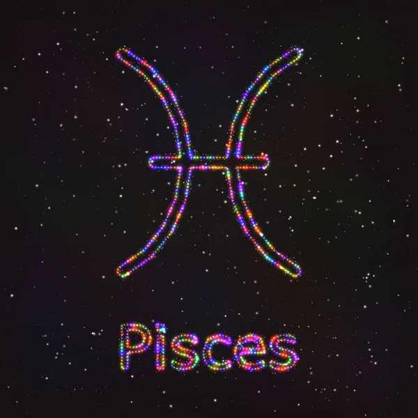 Astrology Shining Symbol. Zodiac Pisces. — ストックベクタ