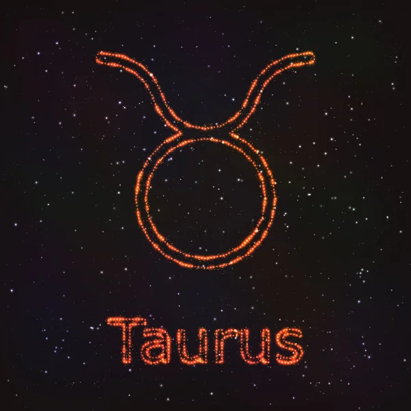 Astrology Shining Symbol. Zodiac Taurus. — Stock Vector