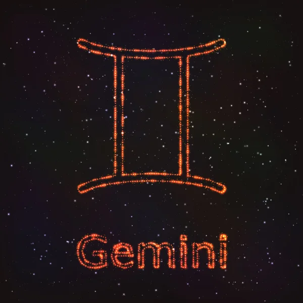 Astrologi Lysende symbol. Stjernetegn Gemini . – Stock-vektor