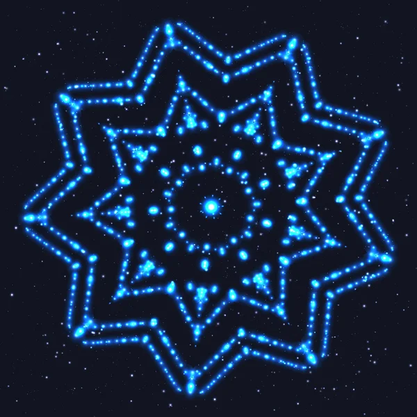 Glowing Blue Star for Celebratory Decor. — ストックベクタ