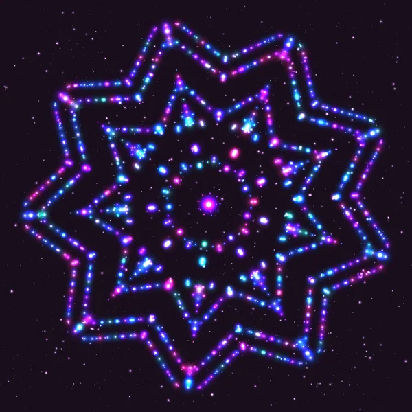 Hell violett schimmernder Stern der Teilchen — Stockvektor