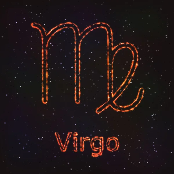 Astrología Símbolo brillante. Zodíaco Virgo . — Archivo Imágenes Vectoriales
