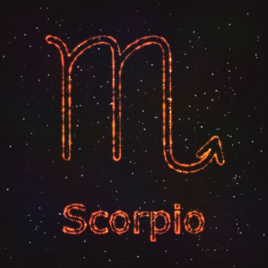 Astroloji parlayan sembol. Zodyak Scorpio.