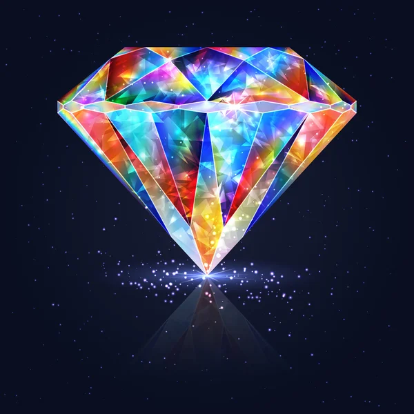 Bright Glowing Colorful Gemstone Quartz. — Stockový vektor