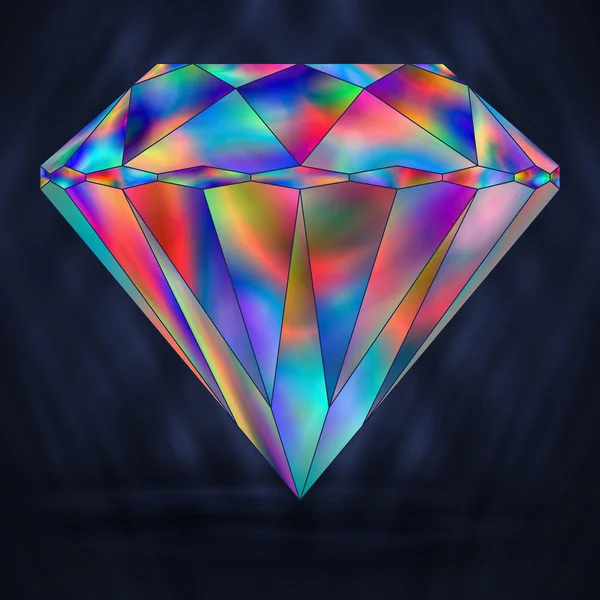 Segno colorato arcobaleno pietra preziosa di cristallo . — Vettoriale Stock
