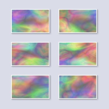 Çok renkli gökkuşağı kartvizit kümesi. 