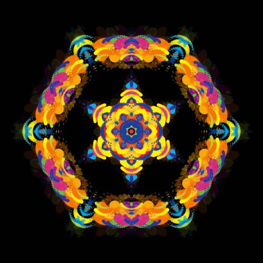 Soyut parlak renkli altıgen şekil. 