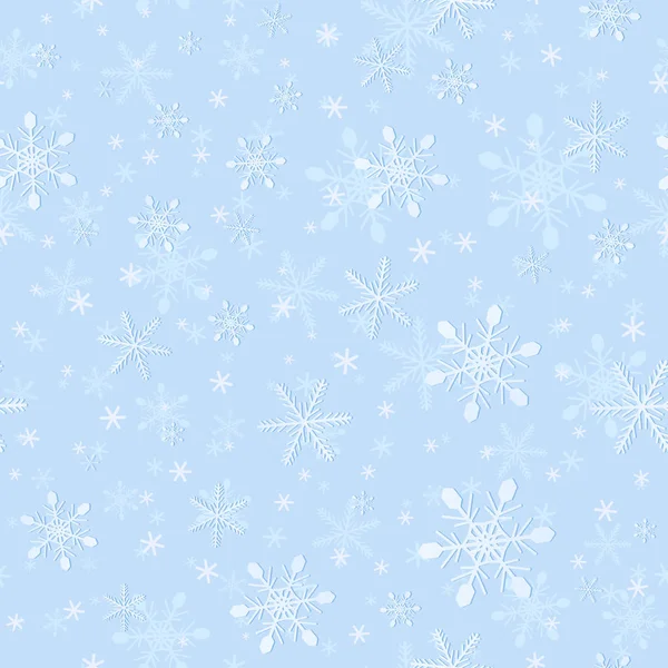 Nahtloses Muster aus zarter Schneeflocke zum Einwickeln. — Stockvektor