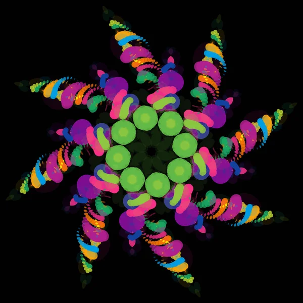 Resumen Octagonal Estrella de Círculos de Colores . — Archivo Imágenes Vectoriales