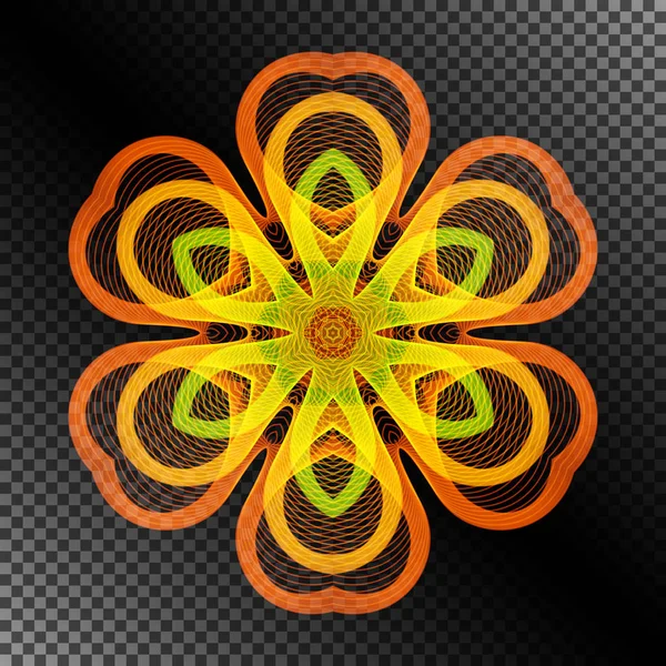 Flor estilizada ardiente brillante de las líneas . — Vector de stock