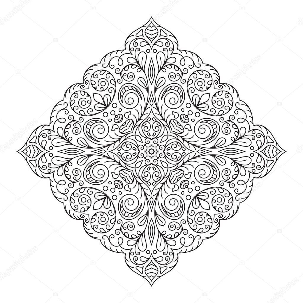Oriental Decoration For Coloring Pattern For Anti Stress Therap