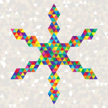 Noel parlak kutlama kar tanesi renkli üçgen.