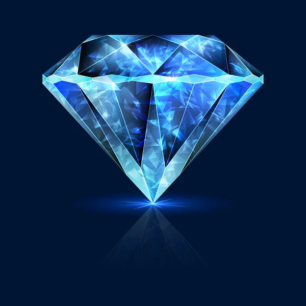 Pierre précieuse bleue brillant cristal de saphir — Image vectorielle
