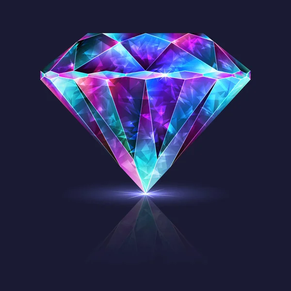 Parlak parlak kristal takı zirkonyum değerli taş — Stok Vektör