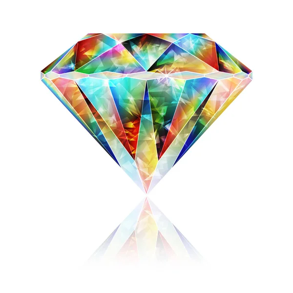 Cristal de gema iridiscente colorido realista — Archivo Imágenes Vectoriales