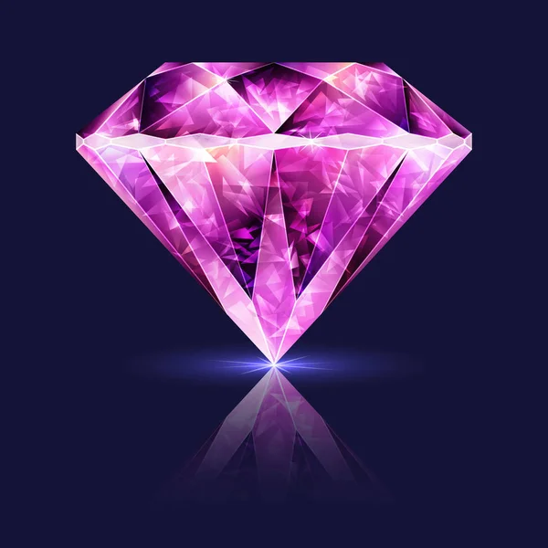 Bright Glossy Pink Gemstone Ruby — Stock Vector