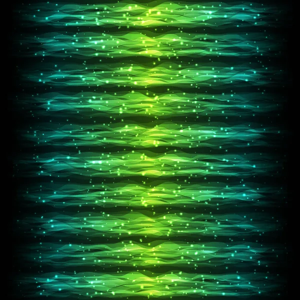 Nahtloser Musterverlauf grüne und blaue Streifen mit Leuchteffekt — Stockvektor