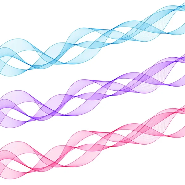 抽象设计元素分离在白色背景上的波浪线. — 图库矢量图片