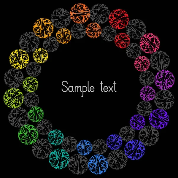 Decoratieve kleurrijke Element circulaire Frame voor tekst in zwarte Bac — Stockvector