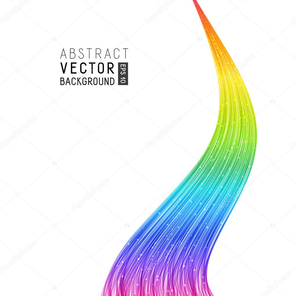 Abstract Background with Rainbow Wave Lines.