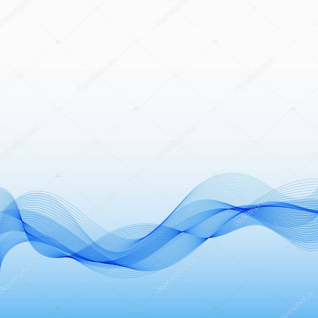 Abstract Blue Background with Wave Lines.