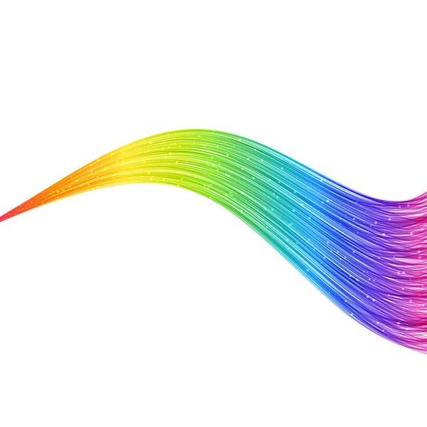 Líneas de onda de arco iris horizontales abstractas brillantes . — Vector de stock