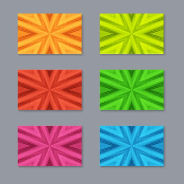 Kartenset mit gestreifter Textur in verschiedenen Farben. — Stockvektor