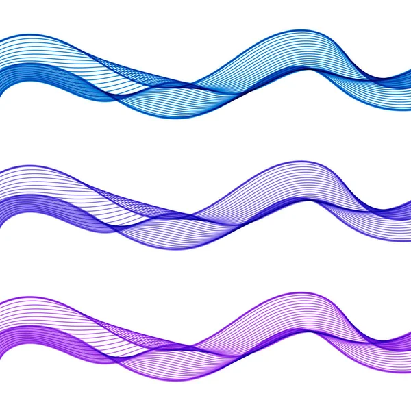 Satz abstrakter isolierter Wellenlinien für weißen Hintergrund. — Stockvektor