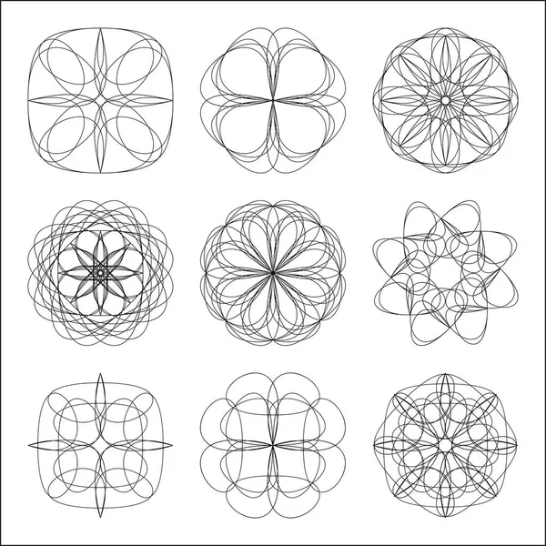 Soyut dairesel geometrik şekiller kümesi.