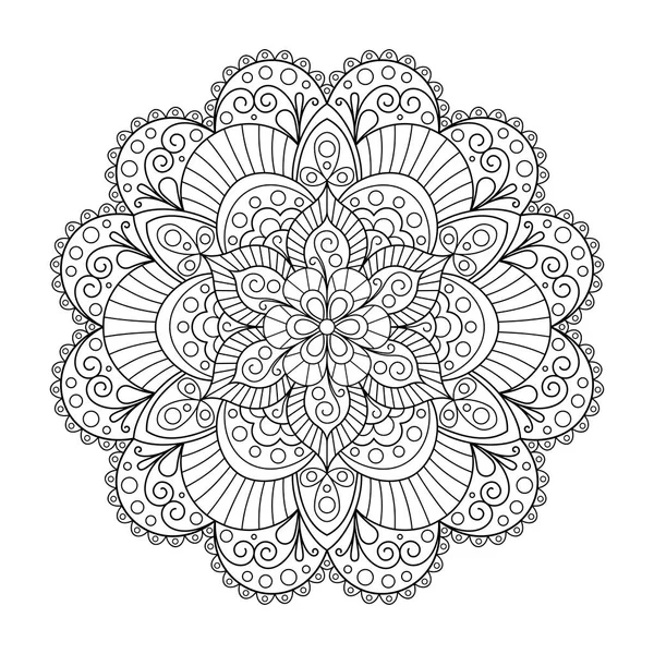 Element Mandala for Page of Coloring Book. — Stock Vector