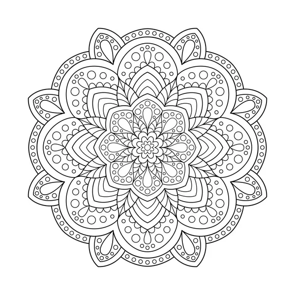 Element Mandala ontwerp voor pagina van kleuring van boek. — Stockvector