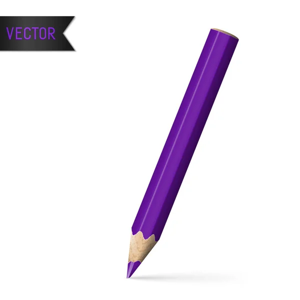 Realistische isolierte helle violette Bleistift. — Stockvektor