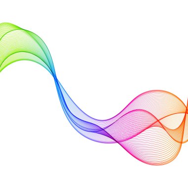 Renkli tasarım öğesi degrade dalga çizgi üzerinde beyaz Bac izole