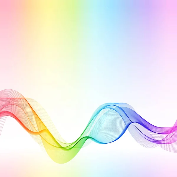 Template with Gradient Rainbow Wave Line for your Text, Informat — Stock Vector