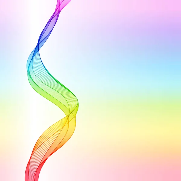 Fondo de arco iris abstracto con línea de onda brillante . — Vector de stock