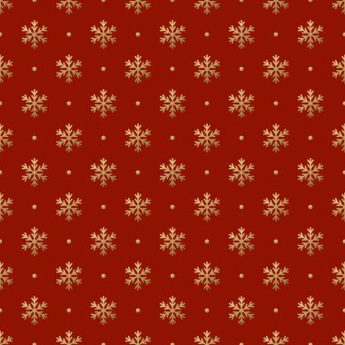 Kar taneleri kırmızı zemin üzerinde Noel Seamless Modeli.