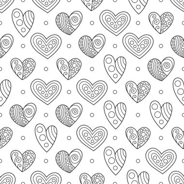 Seamless Black and White Pattern for Anti-Stress Therapy. clipart