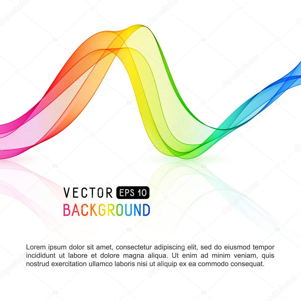 Template with Gradient Rainbow Wave Line for your Text, Informat