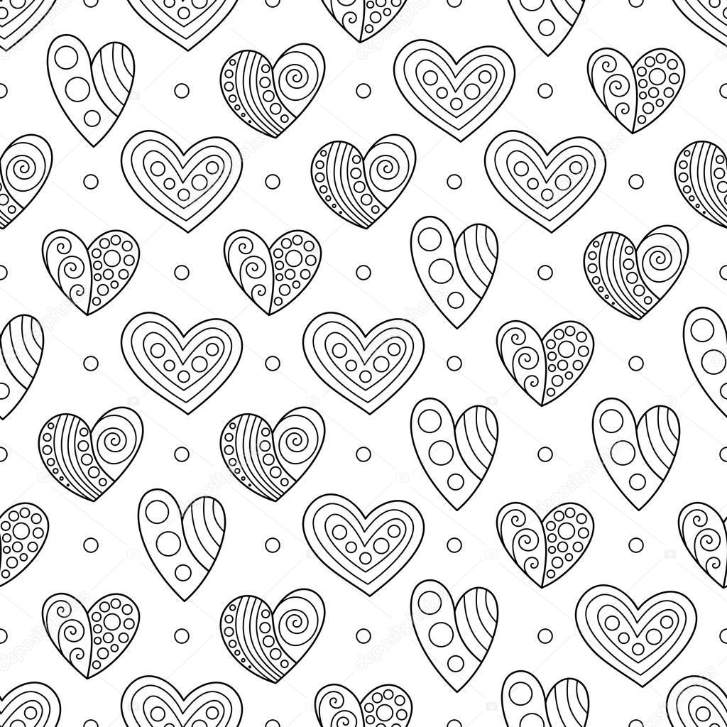 Seamless Black and White Pattern for Anti-Stress Therapy.