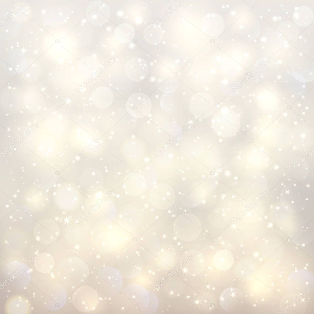 Abstract Christmas Blurred Shining Bokeh Background.