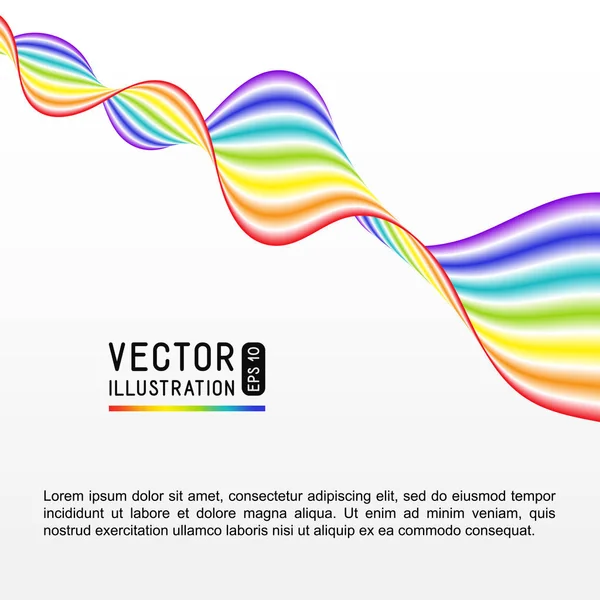 Universal abstrato fundo branco com arco-íris listrado onda Li — Vetor de Stock