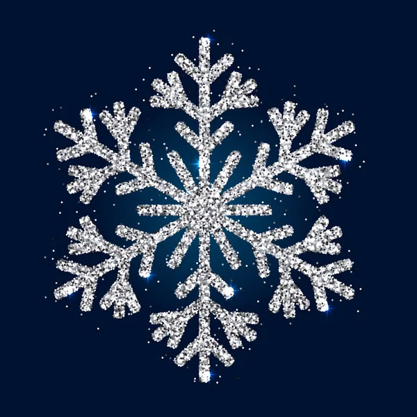 Design Element Stylized Christmas Accessory Sparkling Snowflake — Stock Vector