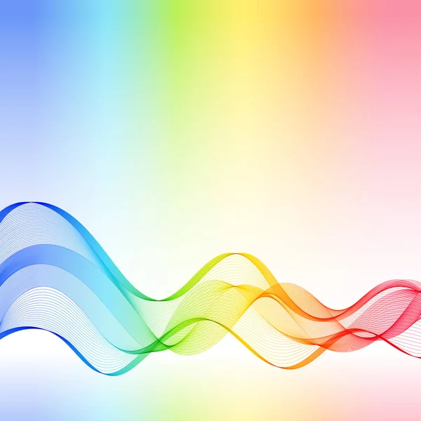 模板与彩虹渐变波线为您的文本信息 — 图库矢量图片