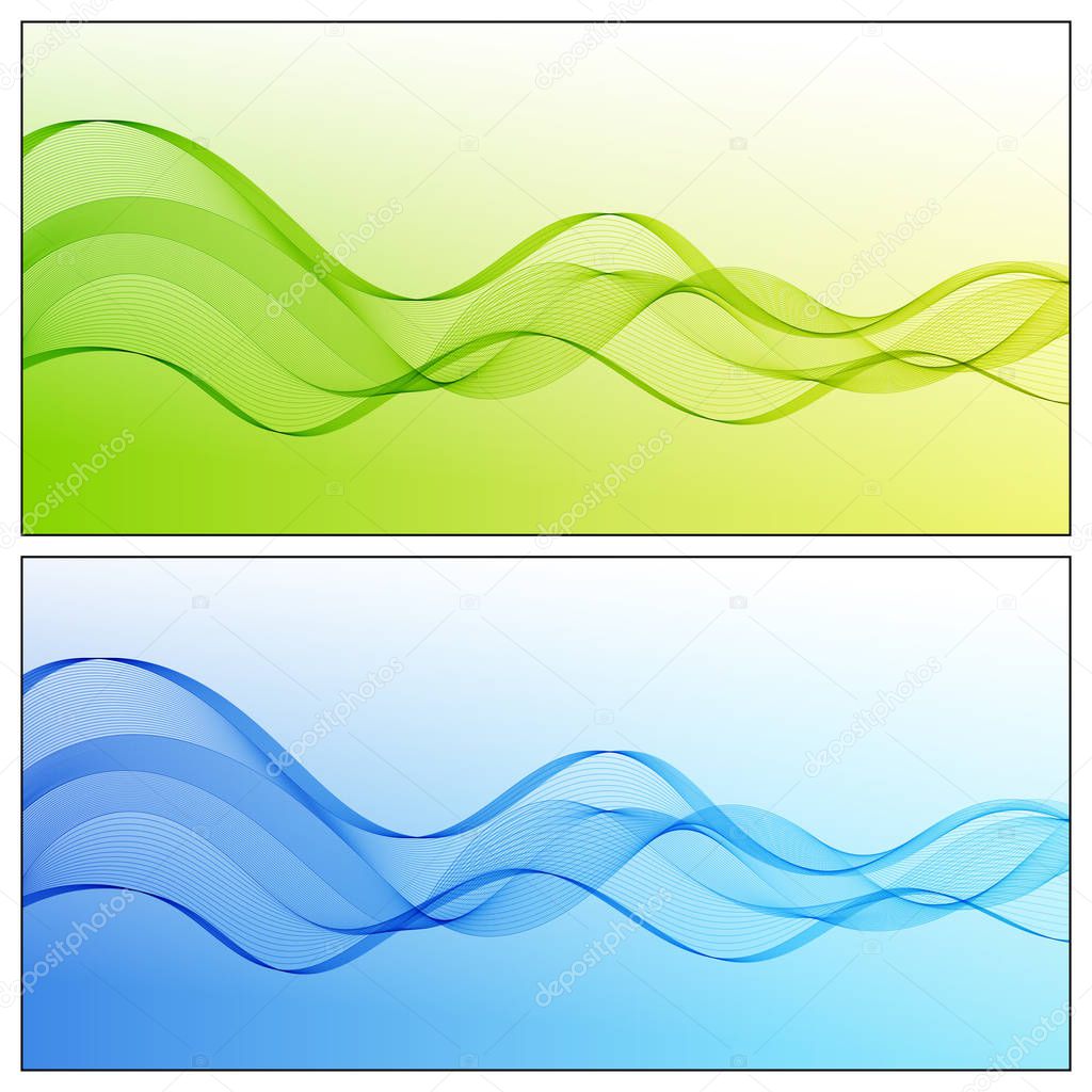 Design Elements Gradient Wave Lines for Business Presentation, P