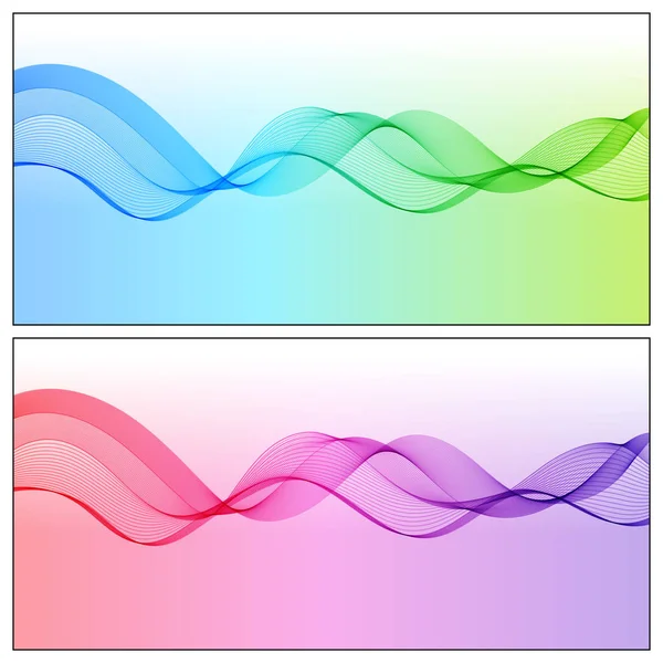 Tasarım öğeleri degrade dalga hatları için iş sunumu, P