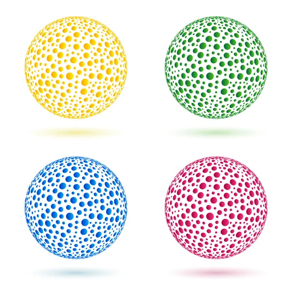 グラデーション サークル イゾラの幾何学的なデザイン要素のボールのセット — ストックベクタ