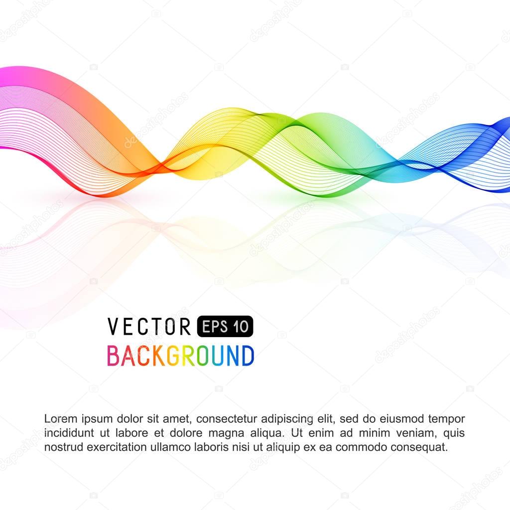 Template with Gradient Rainbow Wave Line for your Text, Informat