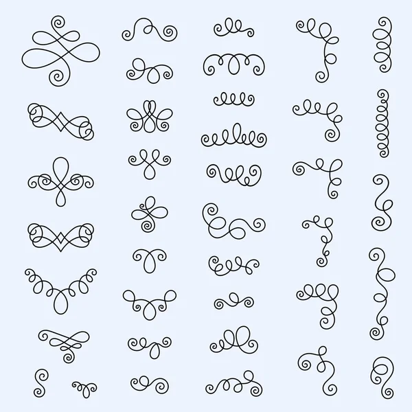 Set of Ornamental Lines for Postcard, Greeting, Card, Invitation — Stock Vector