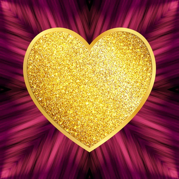金色闪光的装饰设计元素心脏在 P 被隔绝了 — 图库矢量图片
